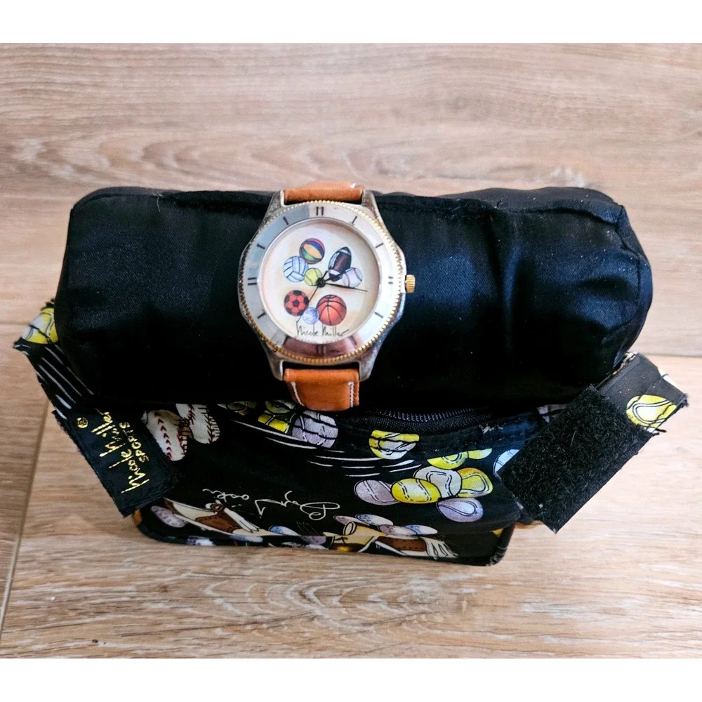 Nicole Miller Sports Watch Set SX-1054/9 Swiss‎ 100% Silk Case 90s Vintage NIB